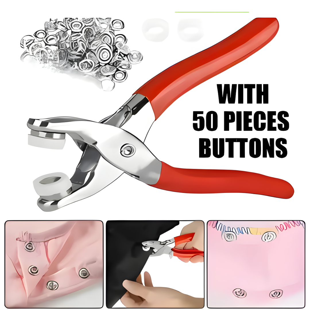 Metal Snap Button Press Plier Kit with 50 Pcs Snap Buttons