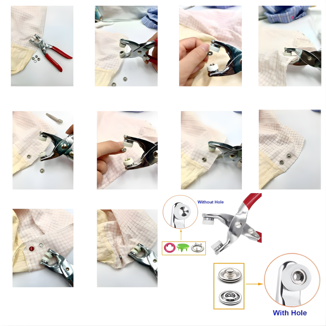 Metal Snap Button Press Plier Kit with 50 Pcs Snap Buttons - Image 7