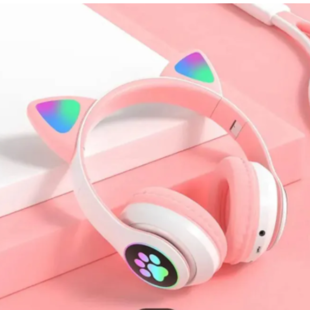 Cat Ear Wireless Bluetooth Headphones with LED Lights - Image 2