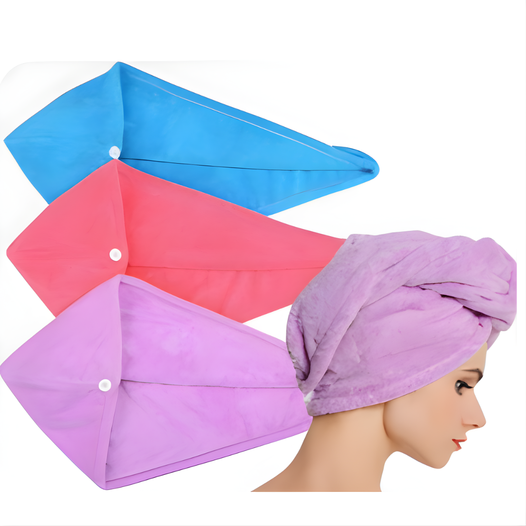 Quick Dry Hair Drying Towel Cap for Women - Image 3