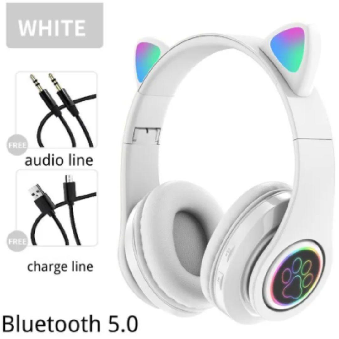 Cat Ear Wireless Bluetooth Headphones with LED Lights - Image 4