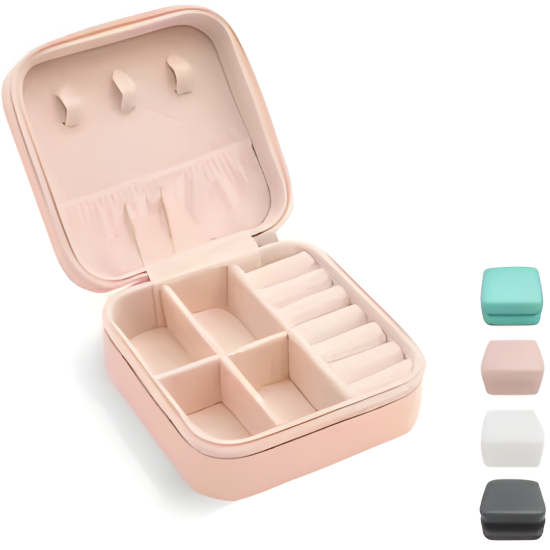 Premium PU Leather Jewellery Organizer Box with Zipper - Image 5